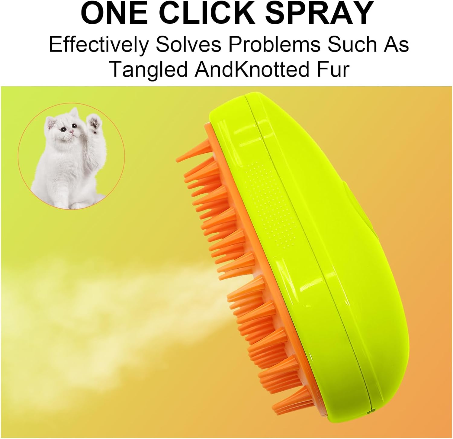 12918 3 In1 Cat Steamy Brush, Self Cleaning Steam Cat Brush Cat Steamer Brush for Massage Cat Grooming Brush Pet Hair Removal Comb for Cat and Dog, for Removing Tangled and Loose Hair 12918 3 In1 Cat Steamy Brush, Self Cleaning Steam Cat Brush Cat Steamer Brush for Massage Cat Grooming Brush Pet Hair Removal Comb for Cat and Dog, for Removing Tangled and Loose Hair